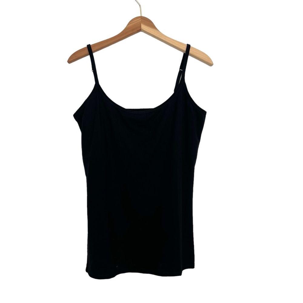 Pact Organic Cotton Black Cami Tank Top Size XL Casual Stretch